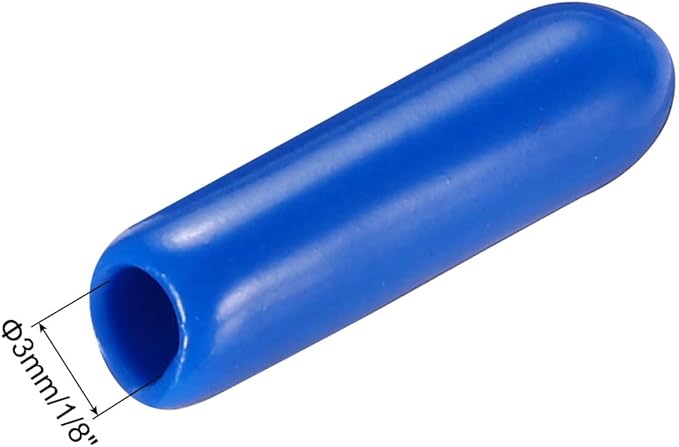 uxcell 20pcs Rubber End Caps 3mm(1/8") ID Vinyl PVC Round Tube Bolt Cap Cover Screw Thread Protectors Blue
