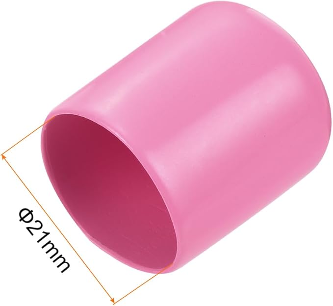 uxcell 20pcs Rubber End Caps 21mm ID Vinyl PVC Round Tube Bolt Cap Cover Screw Thread Protectors Pink