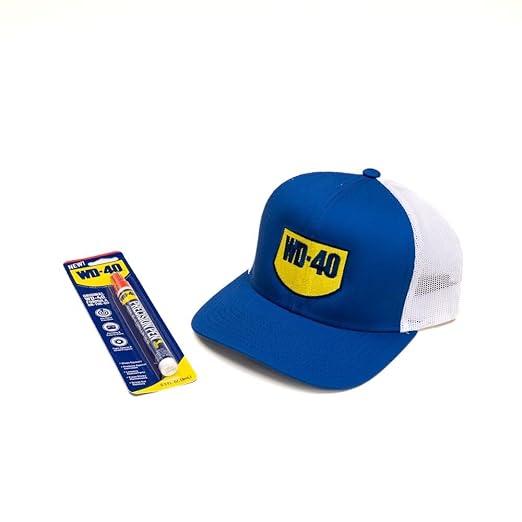 WD-40 Precision Pen & Trucker Hat Bundle - On-The-Go Lubrication, Precision Pen (0.3 fl oz), Trucker Hat (Cotton & Mesh)