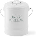 Barnyard Designs Compost Bin for Kitchen Counter - 1.2 Gallon Countertop Composter with Extra Smell-Absorbing Filters and Inner Bucket for Easy Cleaning - Food Waste Bin for Kitchen with Lid (White)