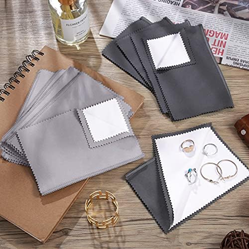 Breling 30 Pcs Silver Jewelry Polishing Cloths 6 x 8 inches Jewelry Cleaning Cloth Sterling Polish Cloths for Jewelry