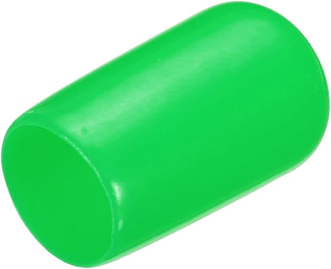 uxcell 20pcs Rubber End Caps 8mm(5/16") ID Vinyl PVC Round Tube Bolt Cap Cover Screw Thread Protectors Green