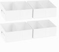 DIMJ Large Closet Shelf Organizer Bins 4 Packs with Handles and Divider, Fabric Trapezoid Storage Baskets, Foldable Clothes Containers Box for Shelf, Towel, Book, Toy, Purse, Hats, Pink