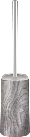 Marble Colored Toilet Brush and Holder Set,Stainless Steel Long Handle and Marble Colored Base for Bathroom Deep Cleaning，Space Saving for Storage，Drip-Proof，Grey