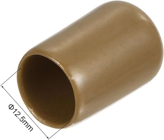 uxcell 20pcs Rubber End Caps 12.5mm(1/2") ID Vinyl PVC Round Tube Bolt Cap Cover Screw Thread Protectors Light Brown