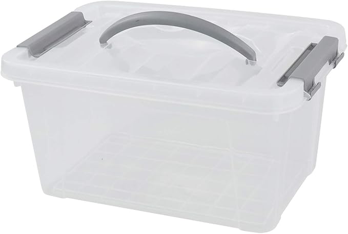 6-Pack 6 L Plastic Storage Containers Latch Storage Box with Lids