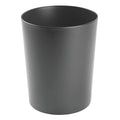 mDesign Round Metal Small 1.7 Gallon Recycle Trash Can Wastebasket, Garbage Container Bin for Bathrooms, Kitchen, Bedroom, Home Office - Durable Stainless Steel - Mirri Collection - Graphite Gray