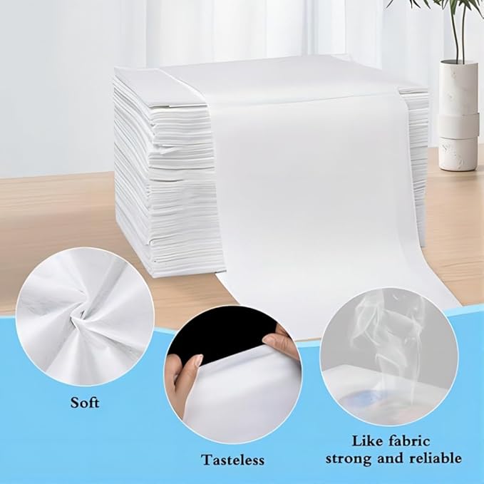 50Pcs Disposable Massage Table Sheets 31.5" x 71" Non-Woven Fabric Bed Covers for Ultimate Hygiene and Comfort in Massage, Tattoo, and Spa Treatments, Breathable and Durable Sheets(White)