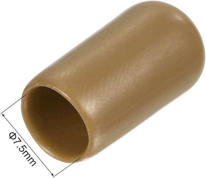 uxcell 20pcs Rubber End Caps 7.5mm ID Vinyl PVC Round Tube Bolt Cap Cover Screw Thread Protectors Light Brown