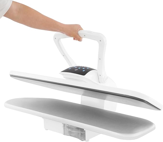 Intelligent Steam Press with 5 Fabric Setting Professional Steamer 1600W for Home/Business 36inch Non-stick Large Pressing Surface Auto Shutoff & Temp Settings Digital Touch Screen (White)