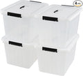 Asking 18 L Clear Plastic Storage Box with Handle, 4-Pack