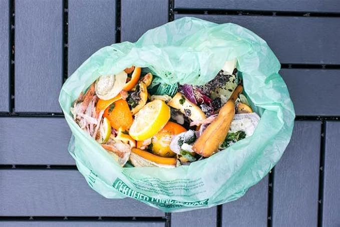 13 Gallon Tall Kitchen Compostable Trash Bags by BioBag, 48 Count, BPI Certified, Meets ASTM D6400 Standards, Made in USA, Food Scrap Bin Liners