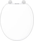 Gerber Round Front Toilet Seat with Cover, Soft Close, No Slam, Quick & Easy Install, Heavy-Duty Plastic, Durable & Fade-Resistant, White GC550129