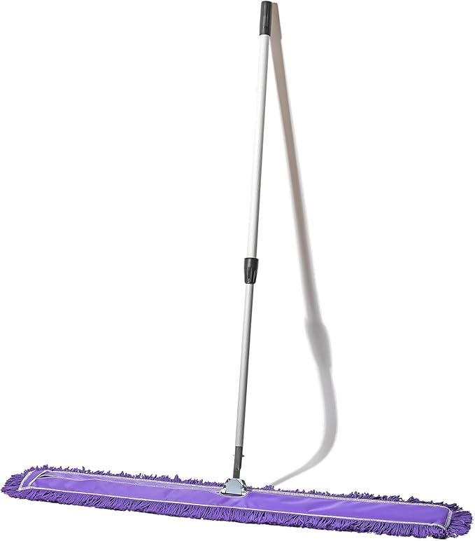48 Inch Purple Commercial Dust Mop & Floor Sweeper with Extendable Handle – Mop for Hardwood, Tile, and Concrete Floor Cleaning