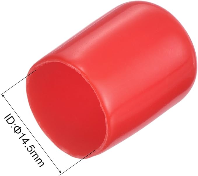 uxcell 20pcs Rubber End Caps 14.5mm ID Vinyl Round Tube Bolt Cap Cover Thread Protectors Red