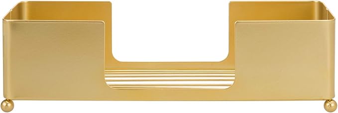 MyGift Gold Paper Towel Holder, Toilet Paper Towel Dispenser for Bathroom, C fold Paper Towel Holder Countertop for Commercial & Home Use, Modern Brass Finish Metal