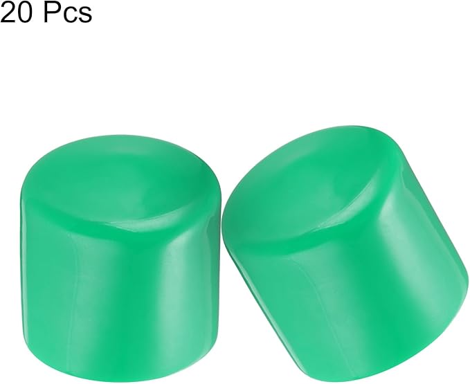 uxcell 20pcs Rubber End Caps 35mm(1 3/8") ID Vinyl PVC Round Tube Bolt Cap Cover Screw Thread Protectors Dark Green