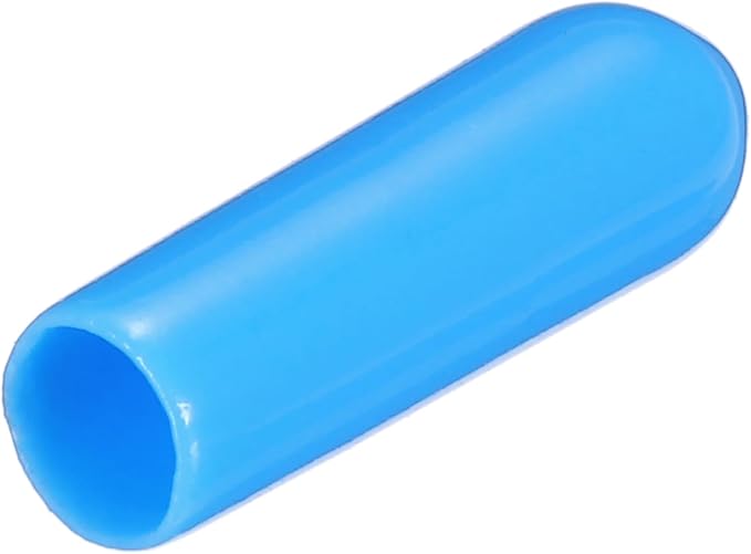 uxcell 20pcs Rubber End Caps 4mm(0.2") ID Vinyl PVC Round Tube Bolt Cap Cover Screw Thread Protectors,Light Blue