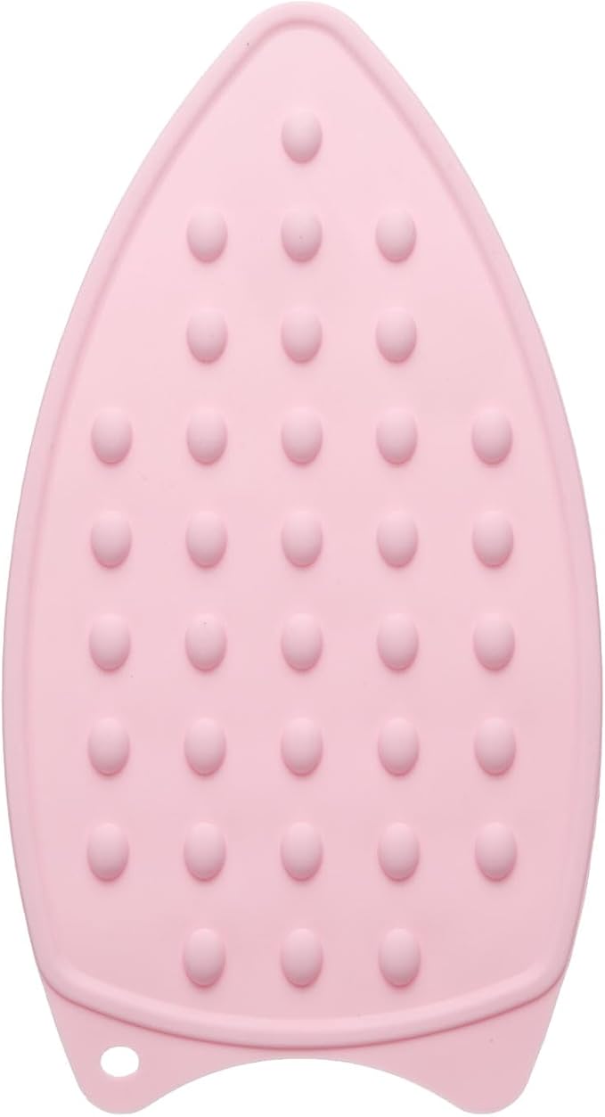 HARFINGTON Silicone Iron Rest Pad, Multipurpose Iron Hot Resistant Mat Iron Rest Plate for Ironing Board Hot Heat Resistant Steam Compact Mat, Pale Pink