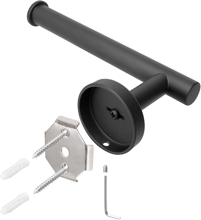 NearMoon Bathroom Toilet Paper Holder, Premium SUS304 Stainless Steel Rustproof Wall Mounted Toilet Roll Holder for Bathroom, Kitchen (2 Pack, Matte Black)