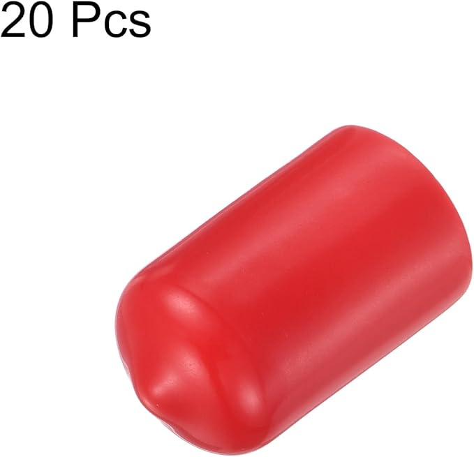 uxcell 20pcs Rubber End Caps 12.5mm(1/2 inch) ID Vinyl Round Tube Bolt Cap Cover Thread Protectors Red