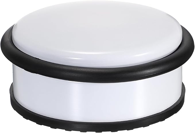 Sumnacon Heavy Duty Floor Door Stopper No Drill, Durability Stainless Steel Door Stops with Anti-Skid Rubber - Contemporary Decorative Safety Doorstop for Home Office Commercial Industrial,White