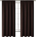 BGment Brown Blackout Curtains for Bedroom 63 Inch Length - Rod Pocket Thermal Insulated Room Darkening Drapes for Living Room Office, 52 x 63 Inch, 2 Panels, Brown