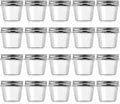 novelinks 4 oz Clear Plastic Jars with Screw-On Lids – Reusable Round Containers for Slime, Food, Spices, Crafts & Kitchen Organization – BPA-Free Storage Jars, 20 Pack