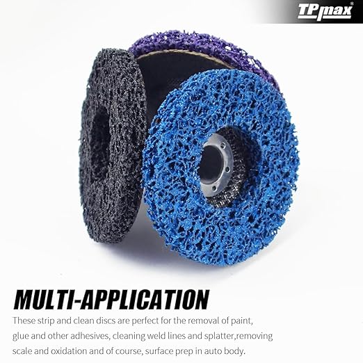 5" x7/8" Stripping Discs Rust Remover Wheel Remove Paint and Oxidation Poly Strip Wheel Disc Abrasive Angle Grinding Wheel - 3 Pack(Purple/Blue/Black)