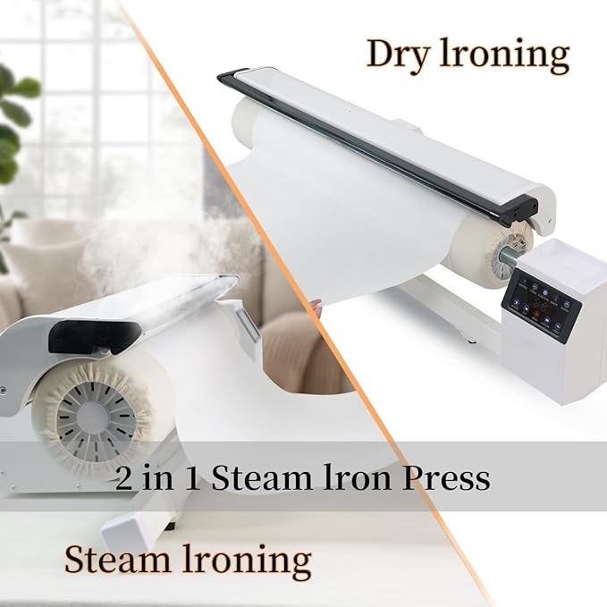 Rotary Roller Iron Steam Press Hotel Linen Ironing Machine with Continuous Steam for Commercial and Home Use. Designed for Bed Sheet,Pillowslip,Napkin, And Almost Any Flat, Appropriately Sized Textile