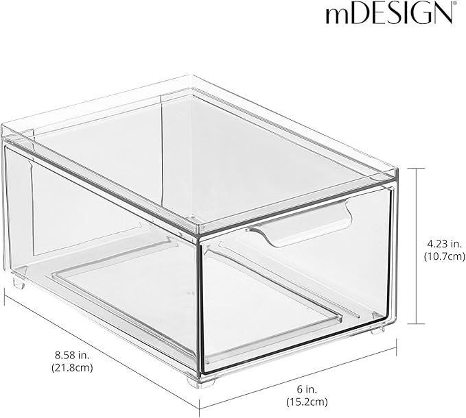 Clarity Pantry Stacking Drawer 8 x 6 x 4 M8 (Pack of 8) - Clear