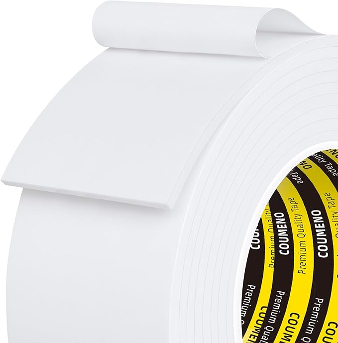 EVA Single-Sided Adhesive White Foam Tape, Single-Sided Sealing Strip Foam Pad Sponge Tape Window Weatherproof, Self-Adhesive Insulation Sealing Tape 2inX9.84FT