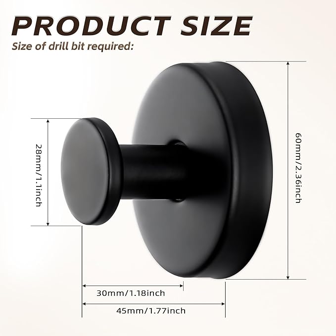 Reusable Heavy Duty Suction Cup Hooks for Kitchen/Bathroom/Shower - Wet-Proof Hooks for Towels, Robes, Loofah&Wreaths/No Drill Mounting on Glass, Tile, Metal (4, Matte Black)