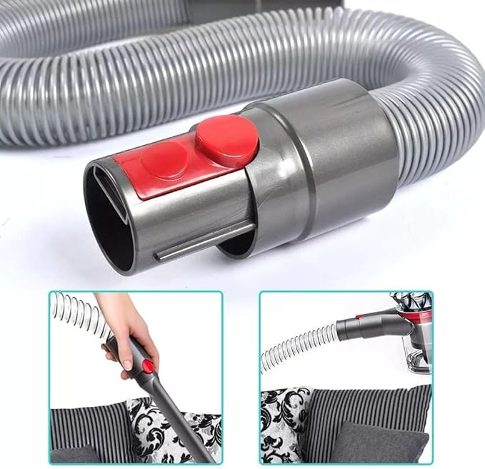 Flexible Extension Hose 20"–59" Compatible with Dyson V6/V7/V8/V10/V11/V12, Quick-Release Stretch Hose for Hard-to-Reach Areas, Bendable Vacuum Attachment