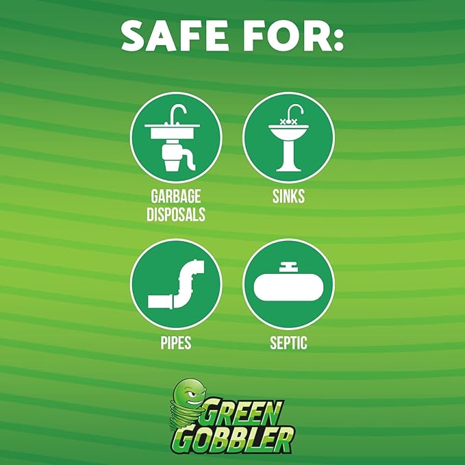 Green Gobbler Ultimate Main Drain Opener | Drain cleaner Hair Clog Remover | Works On Main Lines, Sinks, Tubs, Toilets, Showers, Kitchen Sinks | 64 fl. oz.