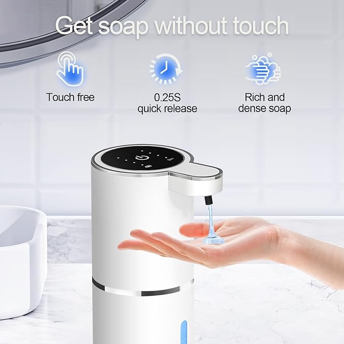 Automatic Liquid Soap Dispenser Bathroom Kitchen Dish Liquid Body Shampoo Shower Gel Hand Free Liquid, USB Rechargeable Dispenser Touchless Soap Dispenser 380ml Auto Liquid Dispenser Sylfu