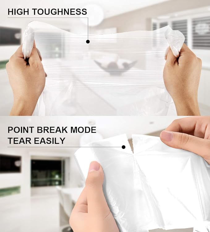 Small Clear Trash Bags – FORID 2.6 Gallon Garbage Bags Wastebasket Bin Liners 220 Count Plastic Trash Bags for Bathroom Bedroom Office Garbage Can (220 count)