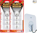 KLAPiT Super Hook - Heavy-Duty Adhesive Clear Wall Hooks, Holds Up to 11 lbs, Waterproof, No Damage, Easy Install on Tile, Wood, Stone, Glass & Metal - Made of Steel (Clear, 8pc)