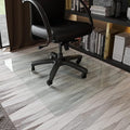GLSLAND 46" x 55" Tempered Glass Chair Mat Heavy-Duty Floor Protector for Carpet & Hard Floors Scratch-Resistant Clear Office Mat 1/5" Clear