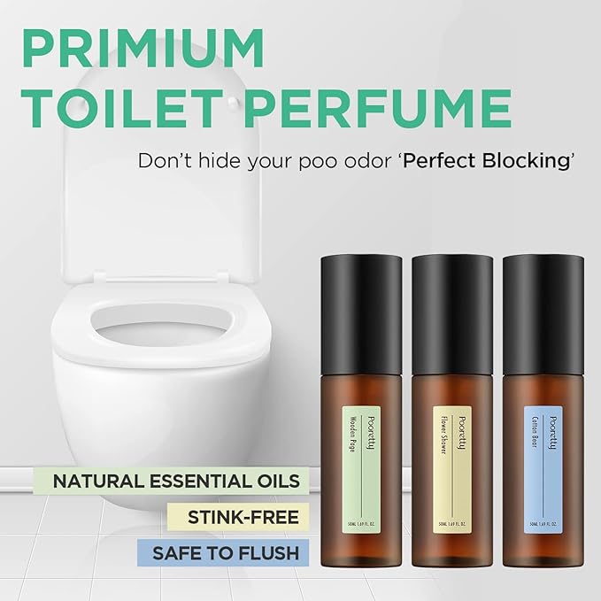Pre-Poop Aromatic Bathroom Toilet Spray, Potty Deodorizer, Neutralize Bad Odors (1.69 fl.oz.) - Fresh Eucalyptus and Bergamot Scent