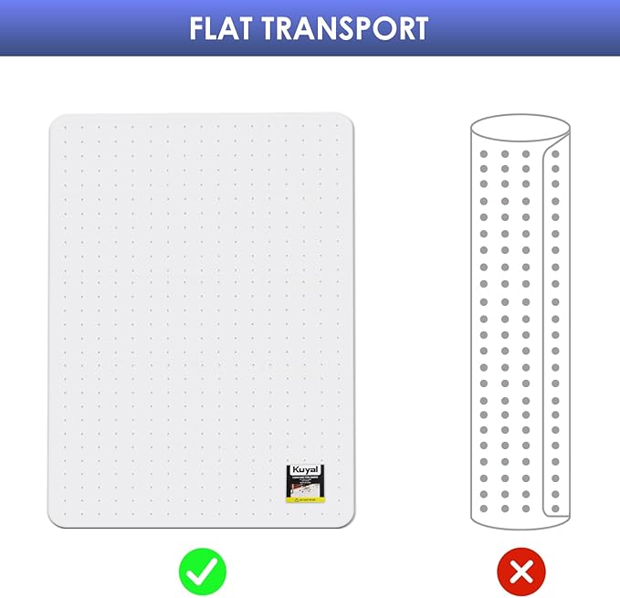 Kuyal Office Chair Mat for Carpet, 2 Pack 36x 48 Clear Heavy Duty Computer Chair Mat, Under Desk Protector Carpeted Floors Mat, Easy Chair Movement,Ship Flat