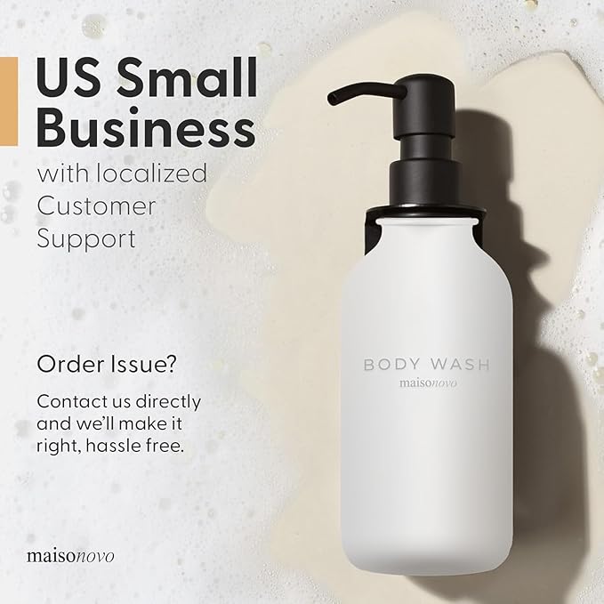 MaisoNovo Shampoo and Conditioner Dispenser - Shower Soap Dispenser Wall Mounted - 16.9 fl oz Set of 3 White Plastic Bottles Black Pump - 3 Chamber No Drill