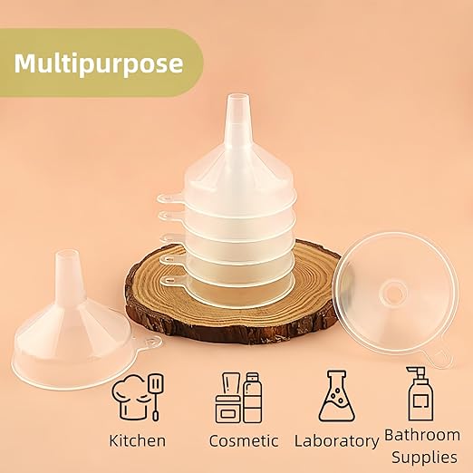 Small Funnels 4 Pack Food Grade Funnel Easily Transfer Liquids Granules Powders Funnels for Kitchen use Filling Bottles Water Bottle Funnel Lotion Essential Oils