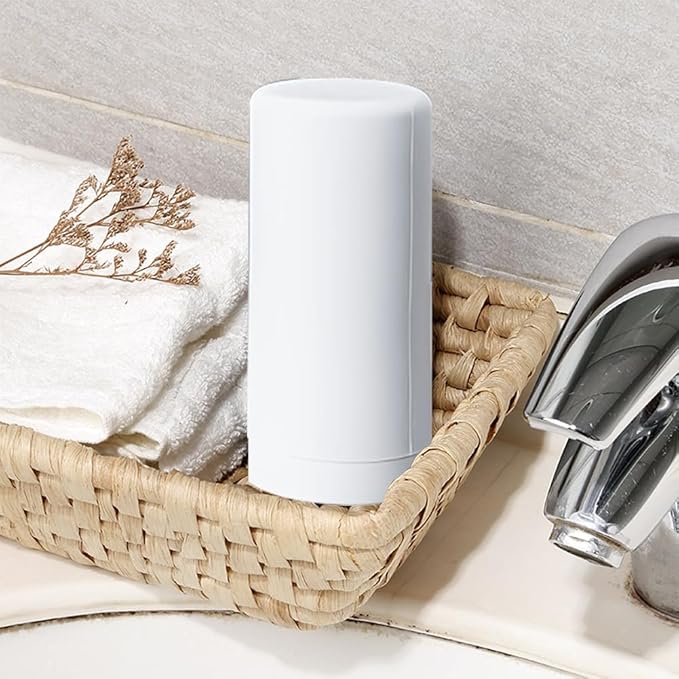 Soap Dispenser Dish Soap Holder for Kitchen Sink 8 oz Round Refillable Foaming Soaps Dispenser Shampoo and Conditioner Bottles Watertight Silicone Squeeze Bottle for Bathroom White