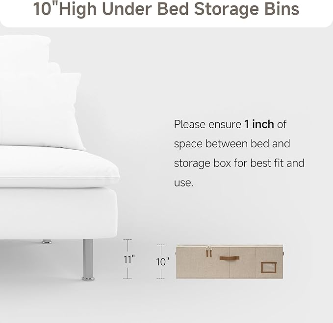 StorageWorks Under Bed Storage Bins, 10'' Underbed Storage Containers with Lid, 90L Clothes Organizer for Bedding, Blankets, Sweaters, Shoes, 2-Pack