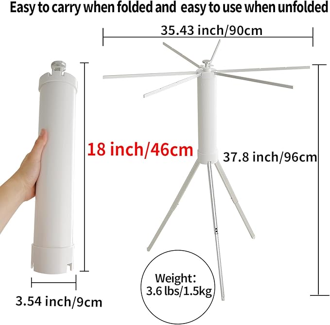 JOOM Clothes Drying Rack Portable Foldable - Drying Rack Clothing Space Saving,Collapsible Drying Rack for Laundry,Travel,Indoor,Outdoor. Folding Clothing Rack Home and Travel (Small Silver)