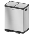 Kitchen Trash Can, 2 x 8 Gallon (2 x 30 L) Dual Trash Can, Garbage Can for Kitchen, Trash and Recycle Bin Combo, Fingerprint Resistant, Soft-close Lid,Odor-Proof and Brushed Stainless Steel