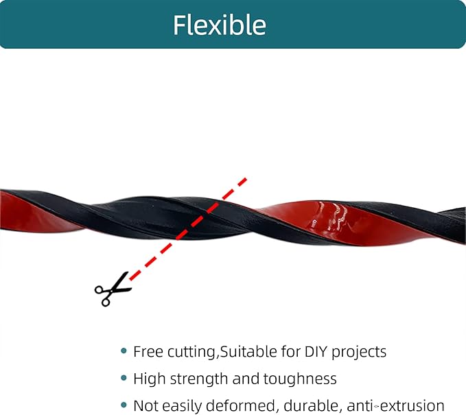 Rectangle Foam Rubber Seal, Self-Adhesive EPDM Foam Rubber Weather Stripping for Boat, Auto, RV, Marine, Garage Doors/Window and More, W:0.5"; H:0.25"; L:26Feet