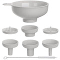 Wide Mouth Kitchen Funnel, Food Grade Plastic Cooking Canning Funnel with 4 Sizes Spouts for Filling Wide and Regular Mason Jars, Spray Dropper Oil Bottle Jug Spices Shampoo Sauce