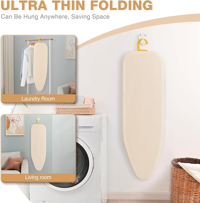 APEXCHASER Tabletop Ironing Board, Folding Legs Iron Board with Mesh Metal Base,Space Saving Portable Small Ironing Board with Non-Slip Feet,12x38 Yellow